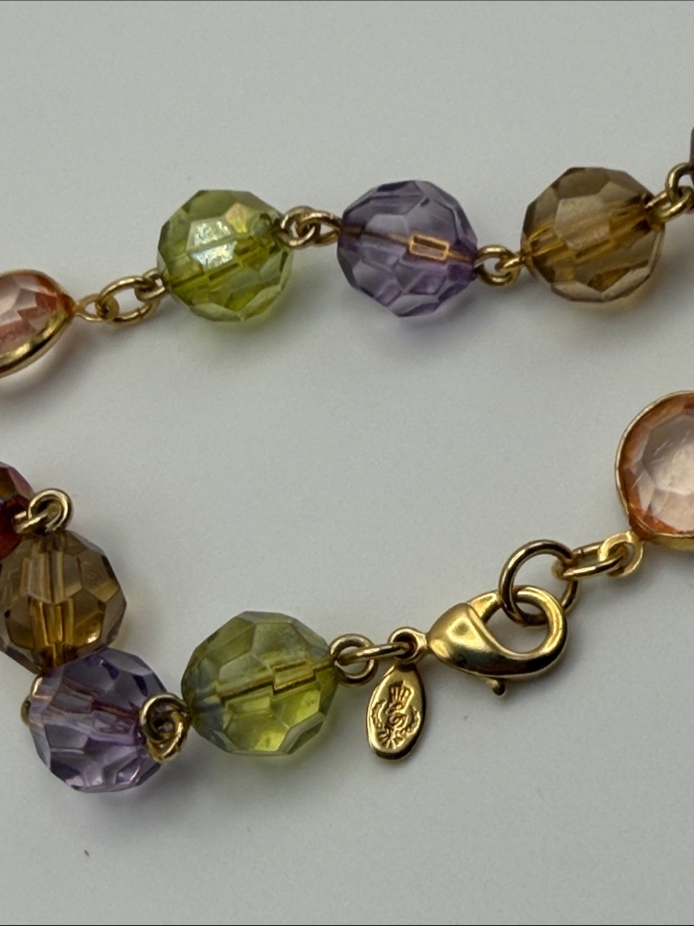 Premier Designs Multicolor Crystal & Pearl Layered Necklace - Gold Tone - Picture 4 of 5